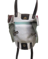 Python Embossed Multi-Color Leather Handbag Set Italian Crafted with Detachable Purse