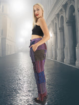 Boho Cotton Patchwork Pants with a relaxed fit and artistic design. Ethically made, unisex, and perfect for casual or festival fashion.