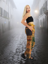 Bohemian-style cotton patchwork pants with a unique handmade design. Comfortable and unisex, perfect for casual and eco-conscious fashion.