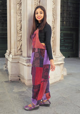 Handmade Purple Blue Casual Boho Hippie Cotton Patch Work Pants Overall Jumper