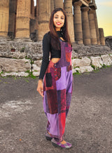 Handmade Purple Blue Casual Boho Hippie Cotton Patch Work Pants Overall Jumper