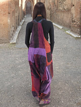 Handmade Purple Blue Casual Boho Hippie Cotton Patch Work Pants Overall Jumper