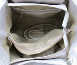 Beige Leather Large Handbag