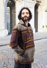 a man standing in front of a building