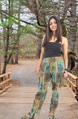 Handmade Casual Boho Cotton Hippie Patchwork Striped Pants