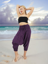 Handmade Casual Boho Rayon Hippie Yoga Alladin Pants One Size Purple