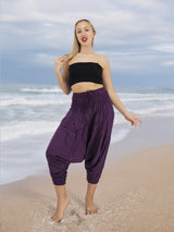 Handmade Casual Boho Rayon Hippie Yoga Alladin Pants One Size Purple
