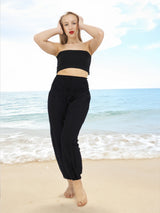 Unisex Harem Yoga Hippie Boho Solid Black