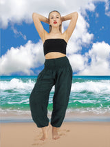 Unisex Harem Yoga Hippie Boho Solid Dark Green