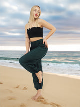 Unisex Harem Yoga Hippie Boho Solid Dark Green