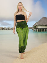 Unisex Harem Yoga Hippie Boho Pants in Green Tones