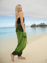Unisex Harem Yoga Hippie Boho Pants in Green Tones
