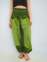 Unisex Harem Yoga Hippie Boho Pants in Green Tones