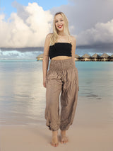 Unisex Harem Yoga Hippie Boho Pants Solid Beige