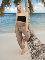 Unisex Harem Yoga Hippie Boho Pants Solid Beige