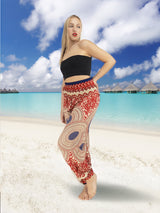 Unisex Harem Yoga Hippie Boho Pants Blue And Red Print
