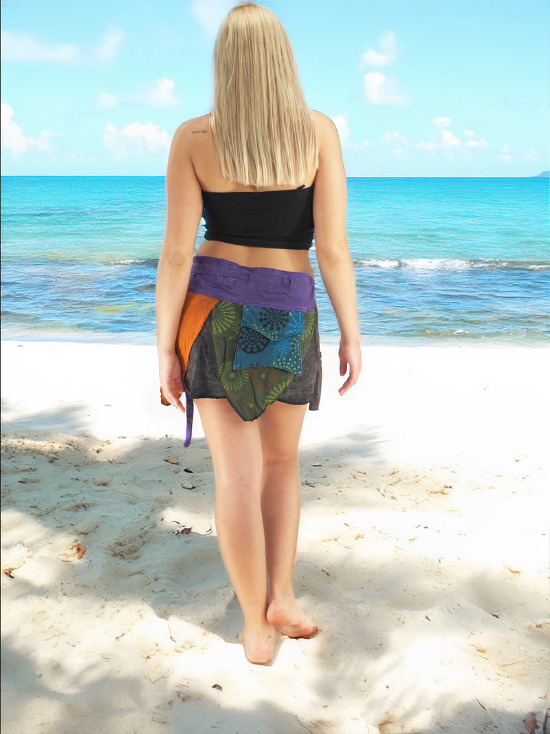 Handmade Boho Cotton Patchwork Hippie Skirt Beach Cover