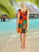 Handmade Patchwork Boho Dress 100% Pre-Washed Cotton Multi Color