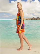 Handmade Patchwork Tie Dye Boho Dress 100% Pre-Washed Cotton Multi Color