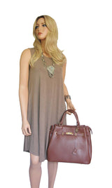 Coffee Brown Leather Handbag