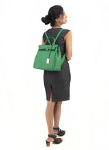 Black Leather Medium Handbag Transforms to Backpack Handmade In Italy