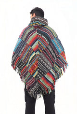 Handmade Hand Loomed Cotton Poncho OS Unisex