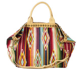 Tapestry Handbag Leather Handles & Shoulder Strap