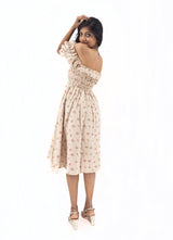 Bohemian Gypsy Hippy Rayon Light Weight Short Dress Cream Floral S-M-L