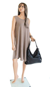 Black Super Soft Calf Washed Leather Handbag