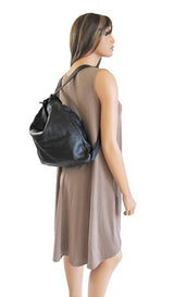 Black Super Soft Calf Washed Leather Handbag