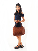 Brown Soft Calf Leather Handbag