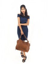 Brown Soft Calf Leather Handbag