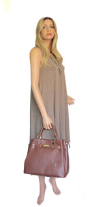 Dark Brown Leather Handbag