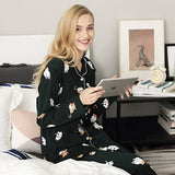 Sleep Wear 100% Soft Cotton Dark Green Cat Print Lounge wear M L XL XXL