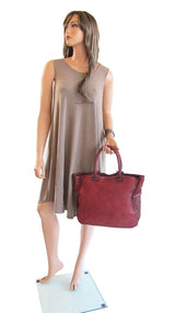 Red Burgundy Super Soft Calf Leather Handbag
