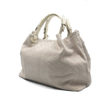 Cream Leather Large Handbag