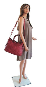 Red Burgundy Super Soft Calf Leather Handbag