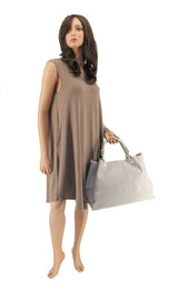 Cream Leather Large Handbag