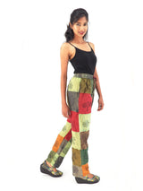 Handmade Casual Boho Cotton Patch Work Pants Size S-M-L-XL