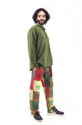 Handmade Casual Boho Cotton Patch Work Pants Size S-M-L-XL