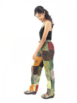 Handmade Casual Boho Cotton Patch Work Pants Size S-M-L-XL