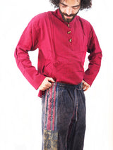 Unisex Handmade Casual Boho Cotton Navy Patch Work Pants Size S-M-L-XL