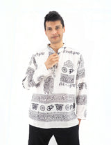 a man in a white shirt and black pants