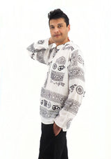 a man standing in front of a white background