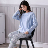 Sleep Wear 100% Soft Cotton Pajama Set Lounge wear M L XL 2XL 3XL Long Sleeves