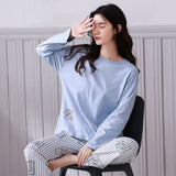 Sleep Wear 100% Soft Cotton Pajama Set Lounge wear M L XL 2XL 3XL Long Sleeves