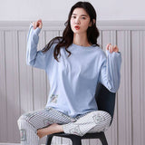 Sleep Wear 100% Soft Cotton Pajama Set Lounge wear M L XL 2XL 3XL Long Sleeves