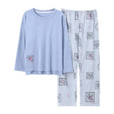 Sleep Wear 100% Soft Cotton Pajama Set Lounge wear M L XL 2XL 3XL Long Sleeves