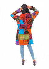 Handmade Patchwork Boho Hoodie 100% Pre-Washed Cotton Copper Tones S-M-L-XL