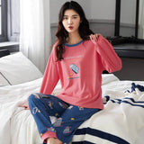 Sleep Wear 100% Soft Cotton Pajama Set Lounge Wear M L XL 2XL 3XL Long Sleeves